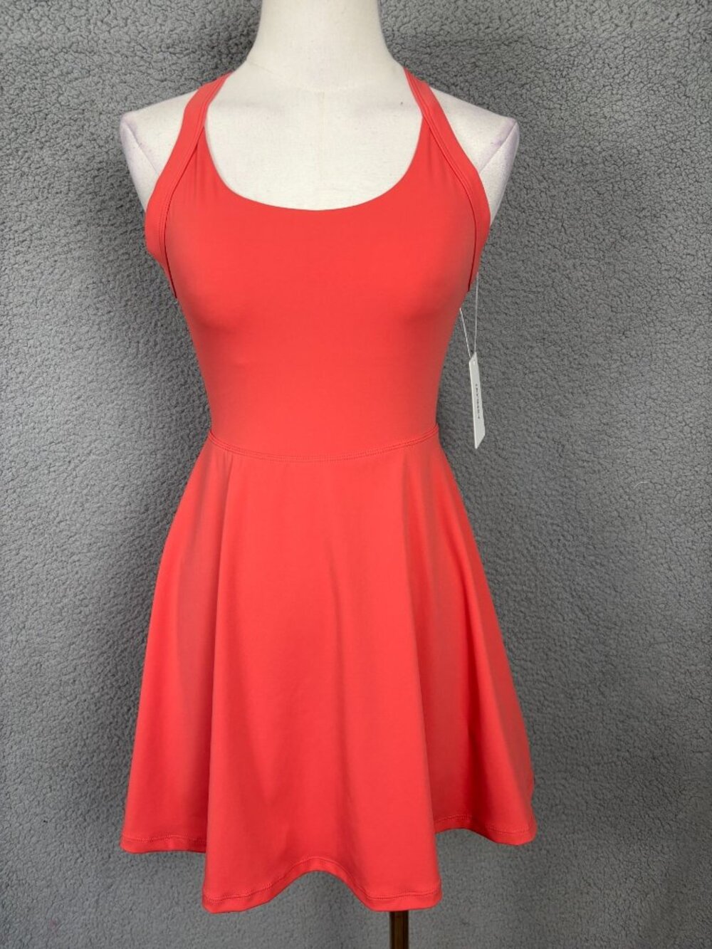 Jafinsy Women's Workout  Athletic Dress With Built-In Shorts Coral Red XS NWT's.